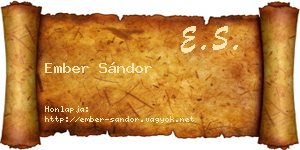 Ember Sándor névjegykártya