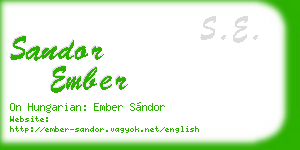 sandor ember business card